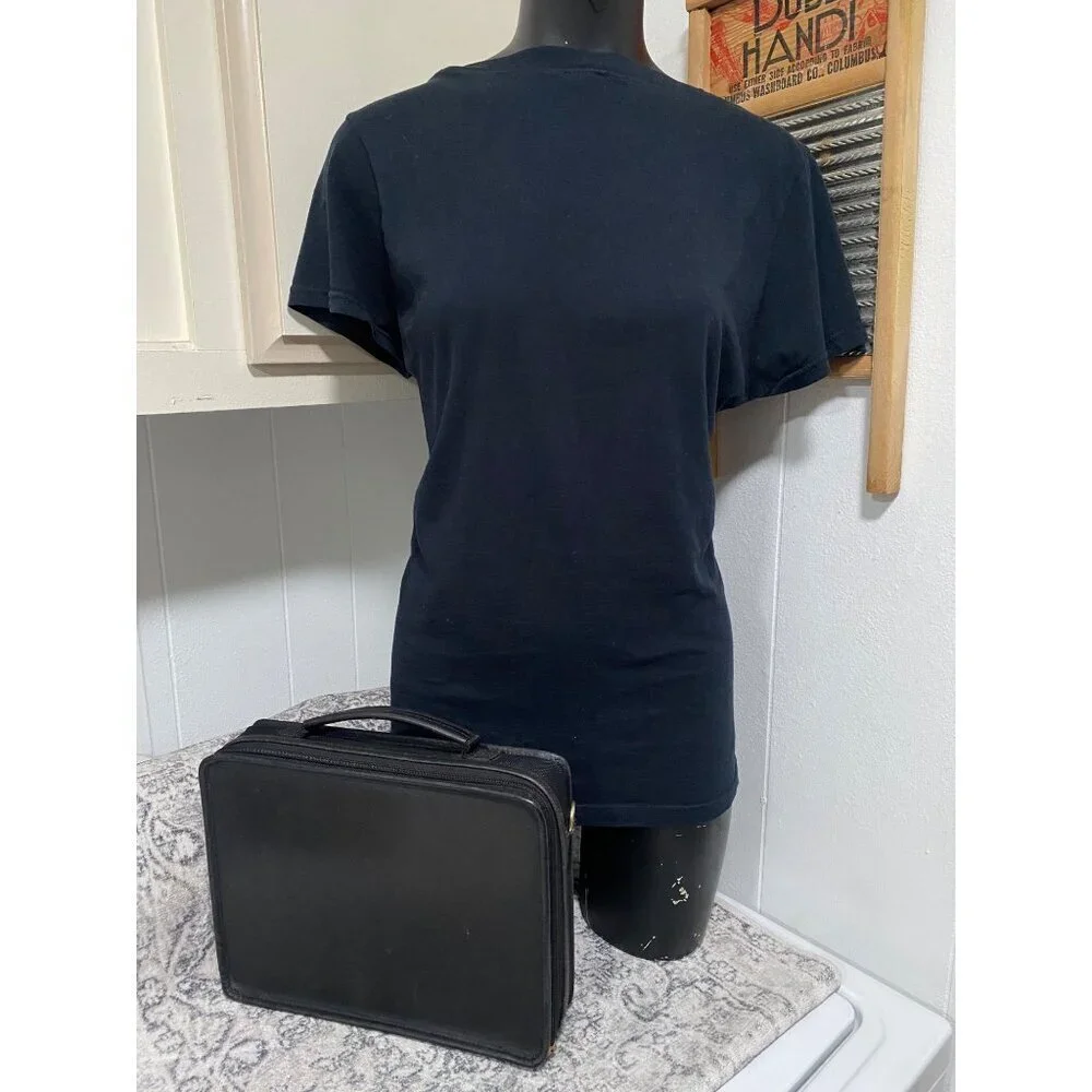Vintage Coach Leather Nylon Laptop Tablet Case Bag in Black